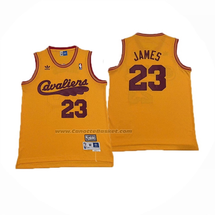 Maglia Cleveland Cavaliers LeBron James #23 Mitchell & Ness 1970-74 Giallo